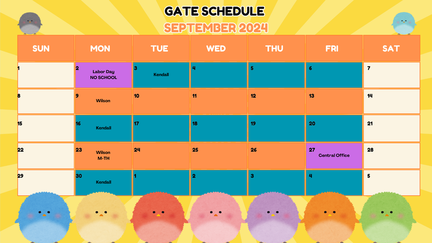 September GATE Calendar